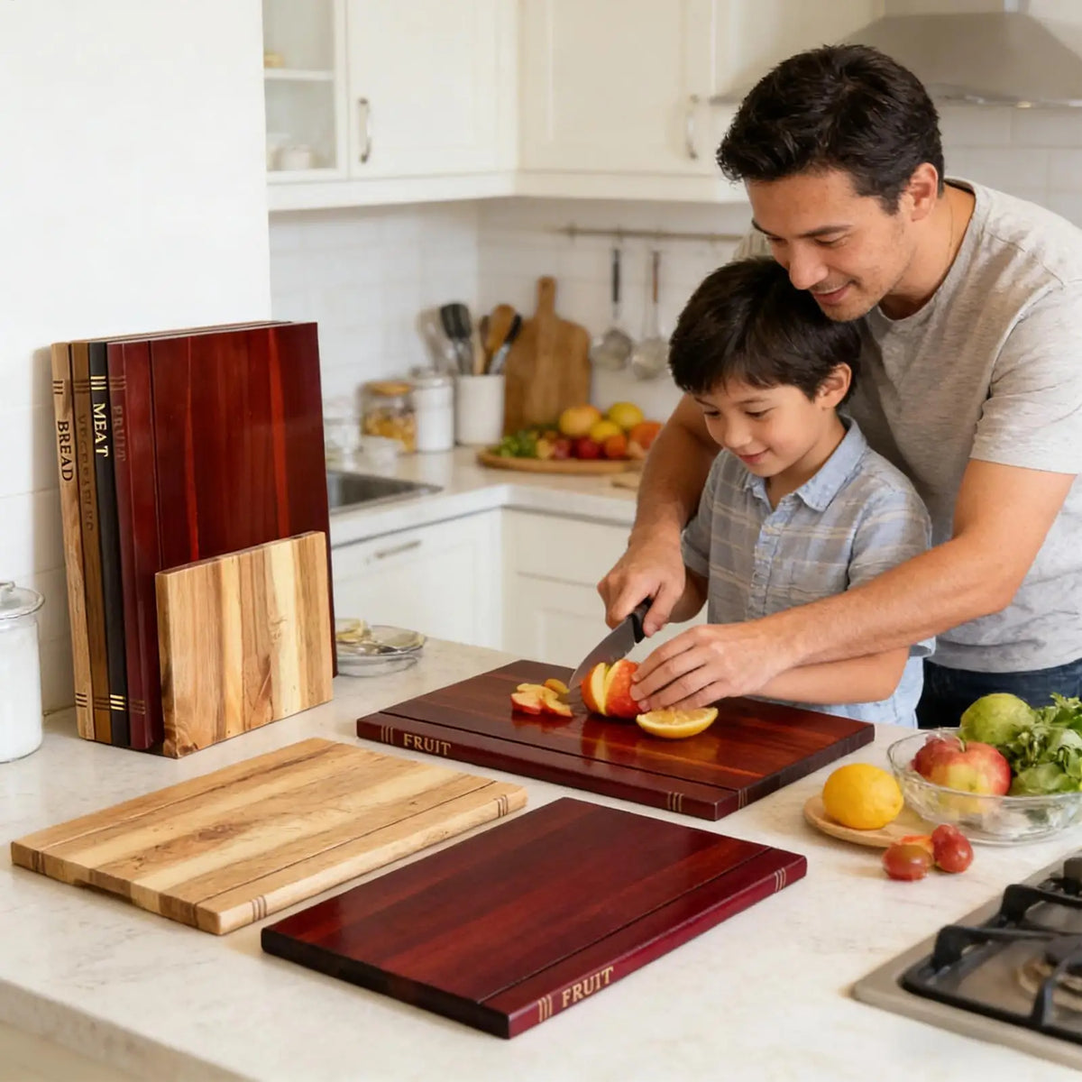 Book-Style Cutting Boards, Set of 4