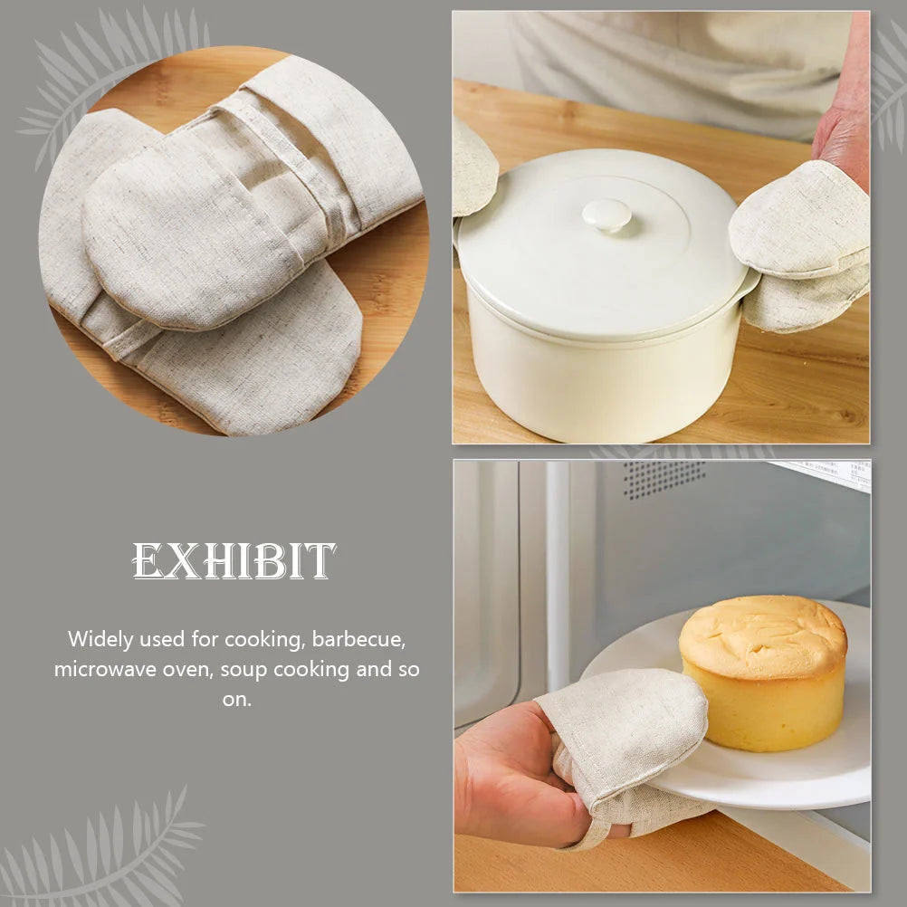 Cotton Linen Oven Mitts