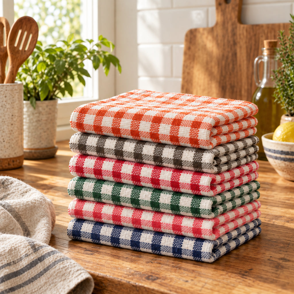 Cotton Tea Towels, Set of 6