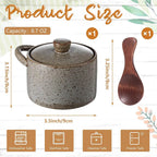 Ceramic Salt Cellar with Wooden Spoon