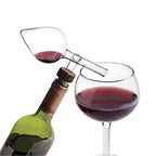 Wine aerator pourer fitted to a bottle