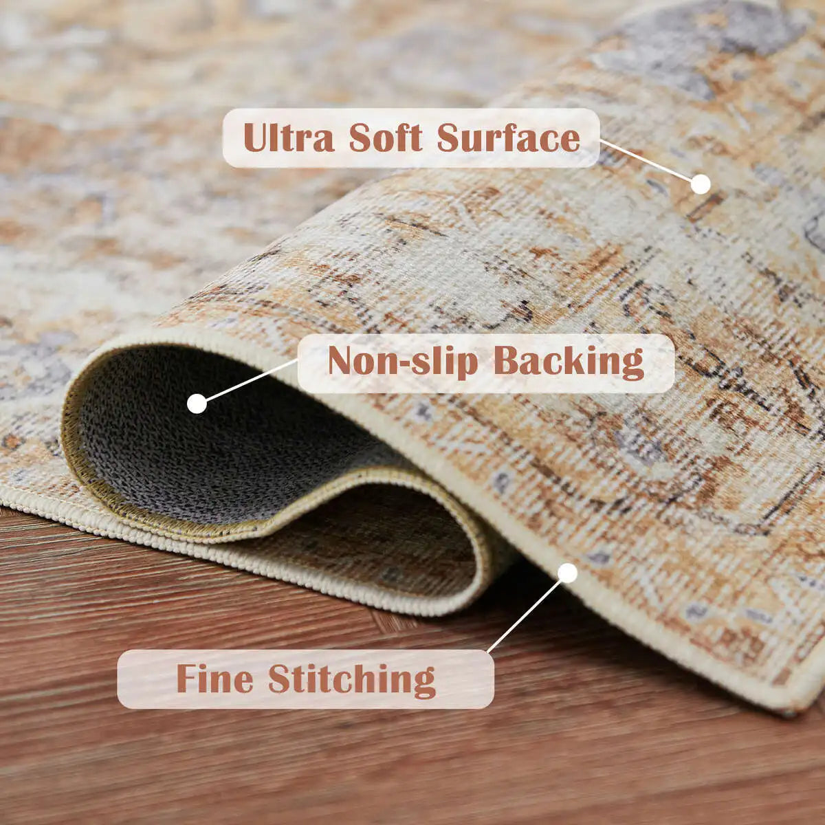Heritage Medallion Rug | Foldable Non-Slip Oriental Style Carpet