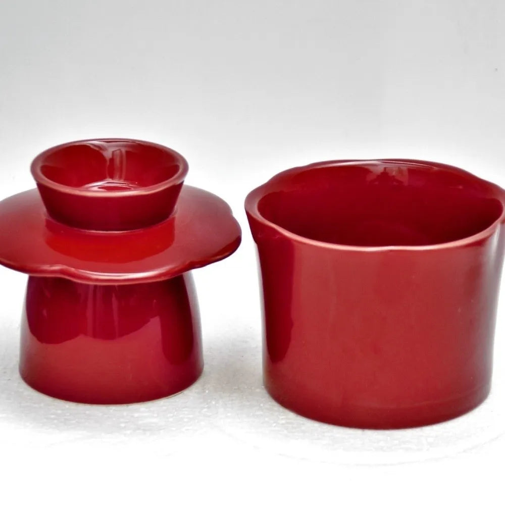 Flower-Shaped Ceramic Butter Jar