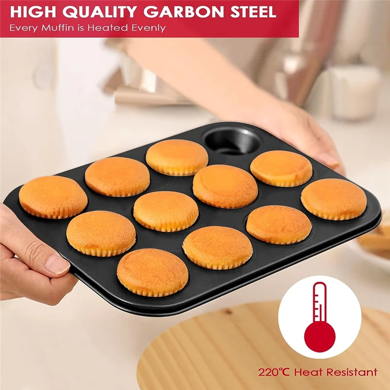 Carbon Steel Muffin Tray, Pack of 2