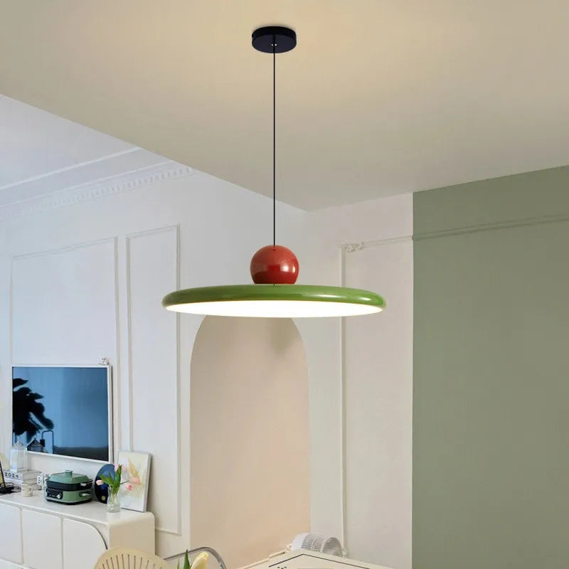 Suspension soucoupe volante nordique | Plafonnier LED style crème