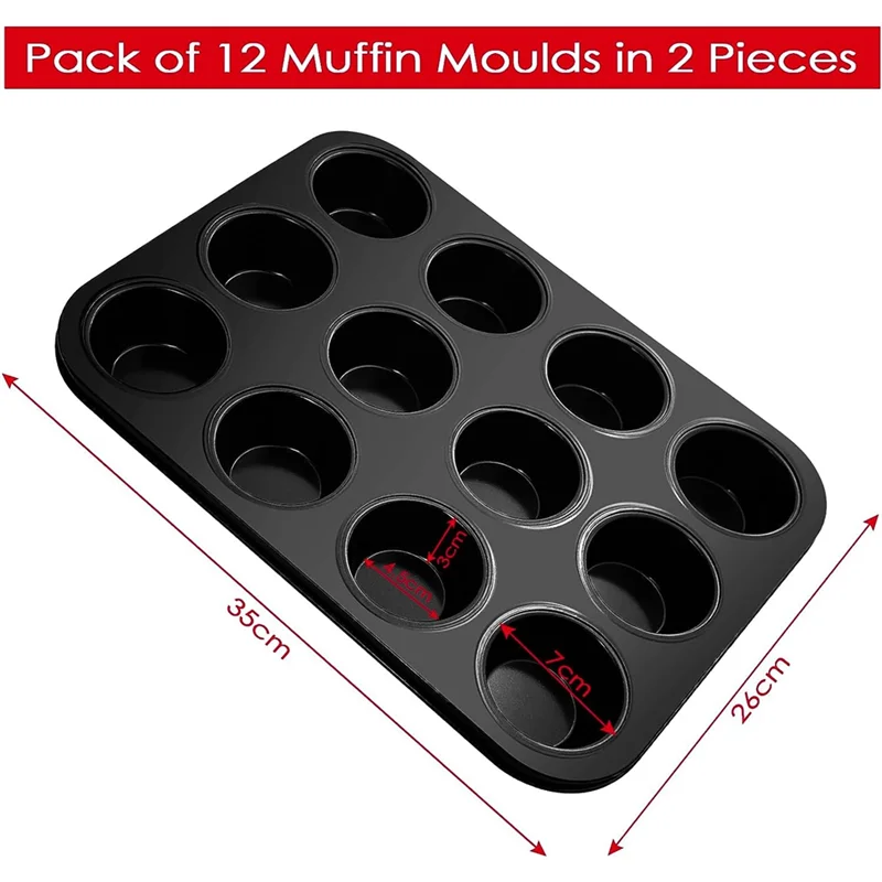 Carbon Steel Muffin Tray, Pack of 2