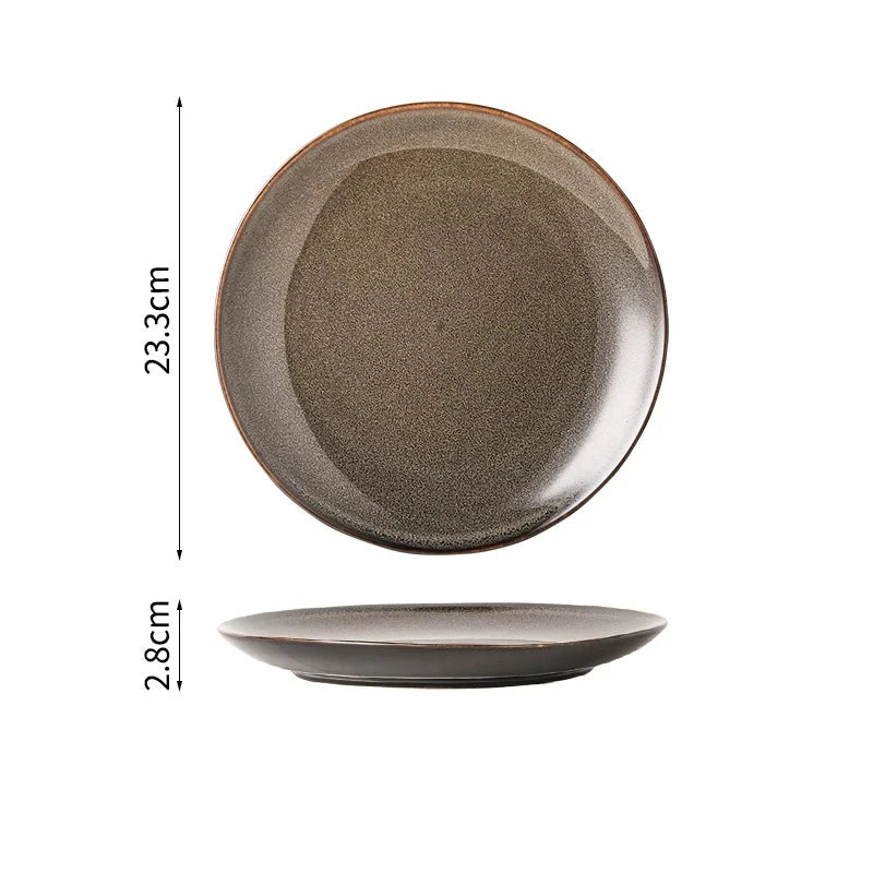 Kiln-Glazed Ceramic Dinner Plate