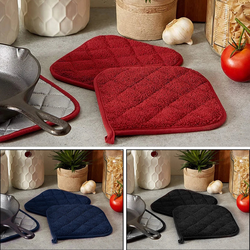 Quilted Cotton Pot Holders, Set of 3