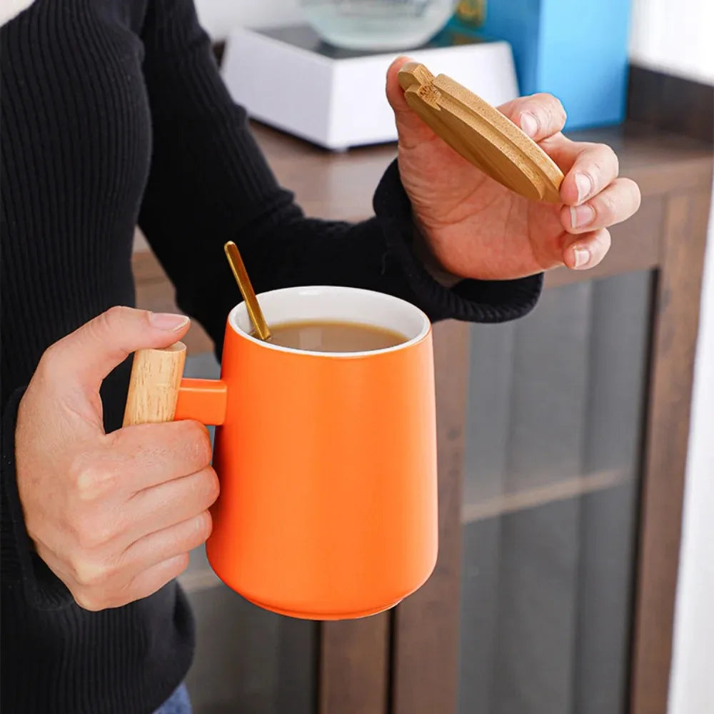 Ceramic Coffee Mug with Lid