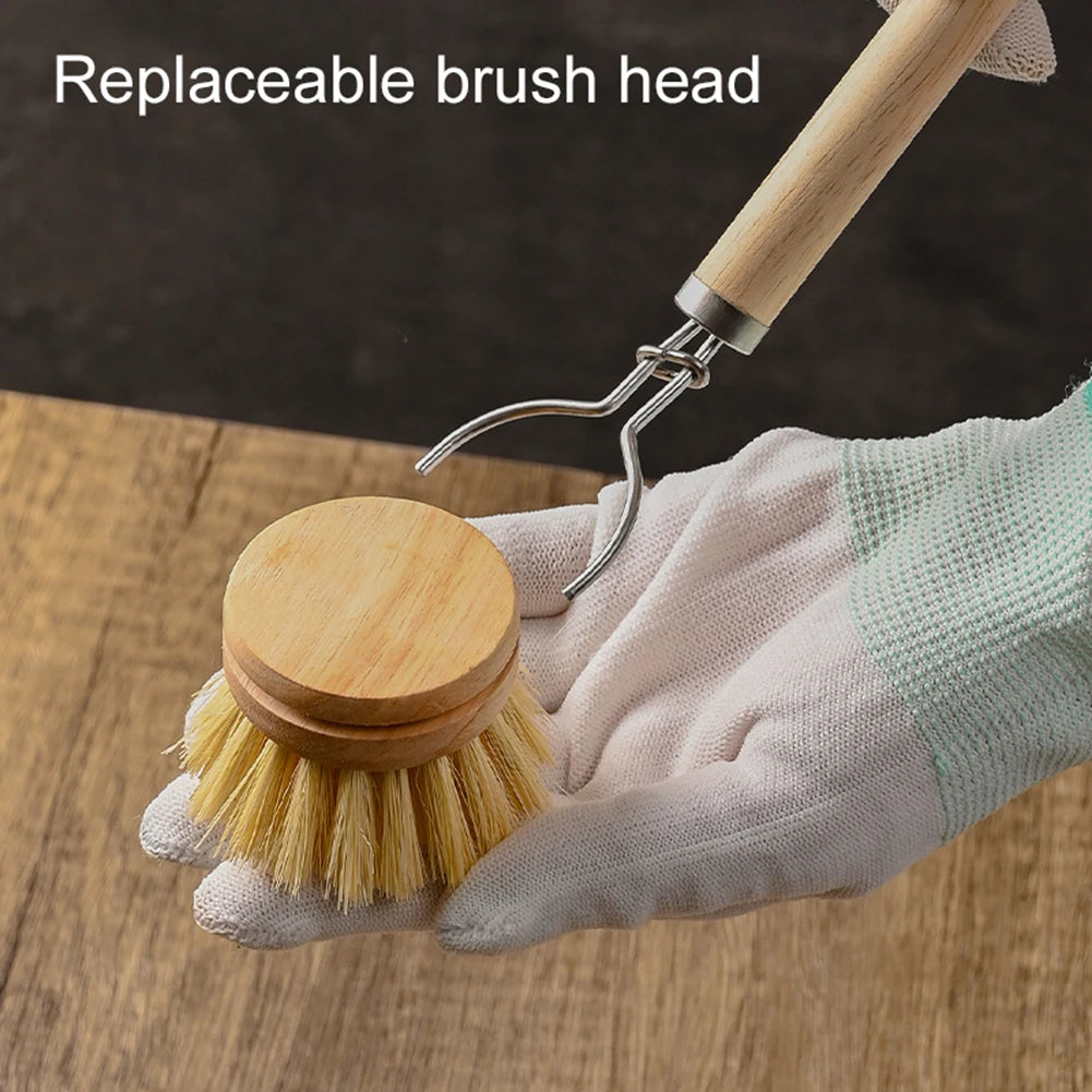 Wooden Dish Brush with Replaceable Head