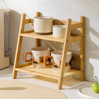 Two-Tier Bamboo Countertop Shelf