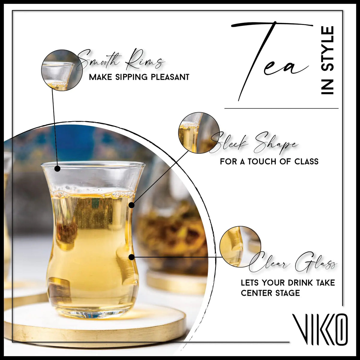 Turkish Tea Glasses, Set of 6