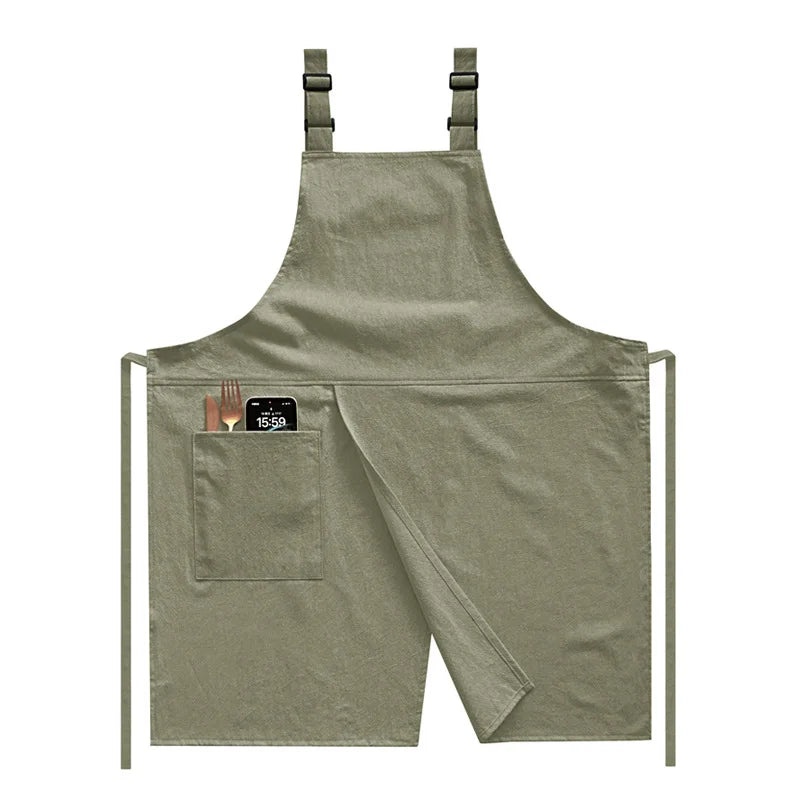 Cotton Linen Kitchen Apron