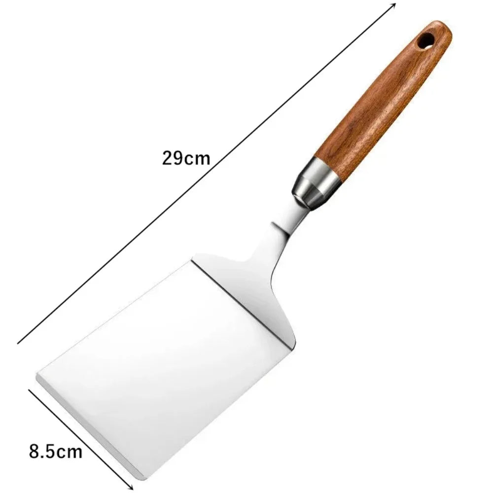 Stainless Steel Griddle Spatula with Wooden Handle