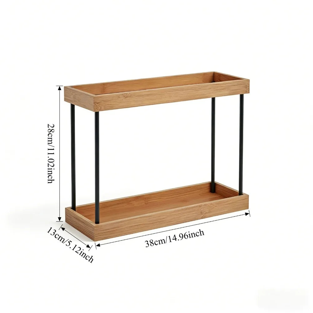 Two-Tier Bamboo Spice Rack