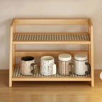 Two-Tier Bamboo Countertop Shelf