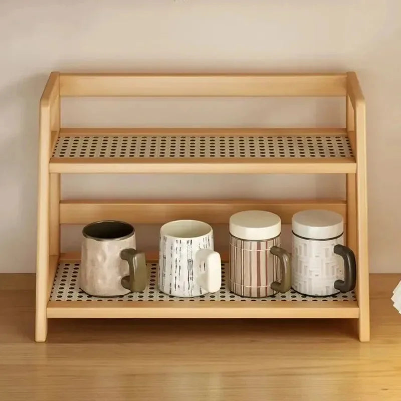Two-Tier Bamboo Countertop Shelf