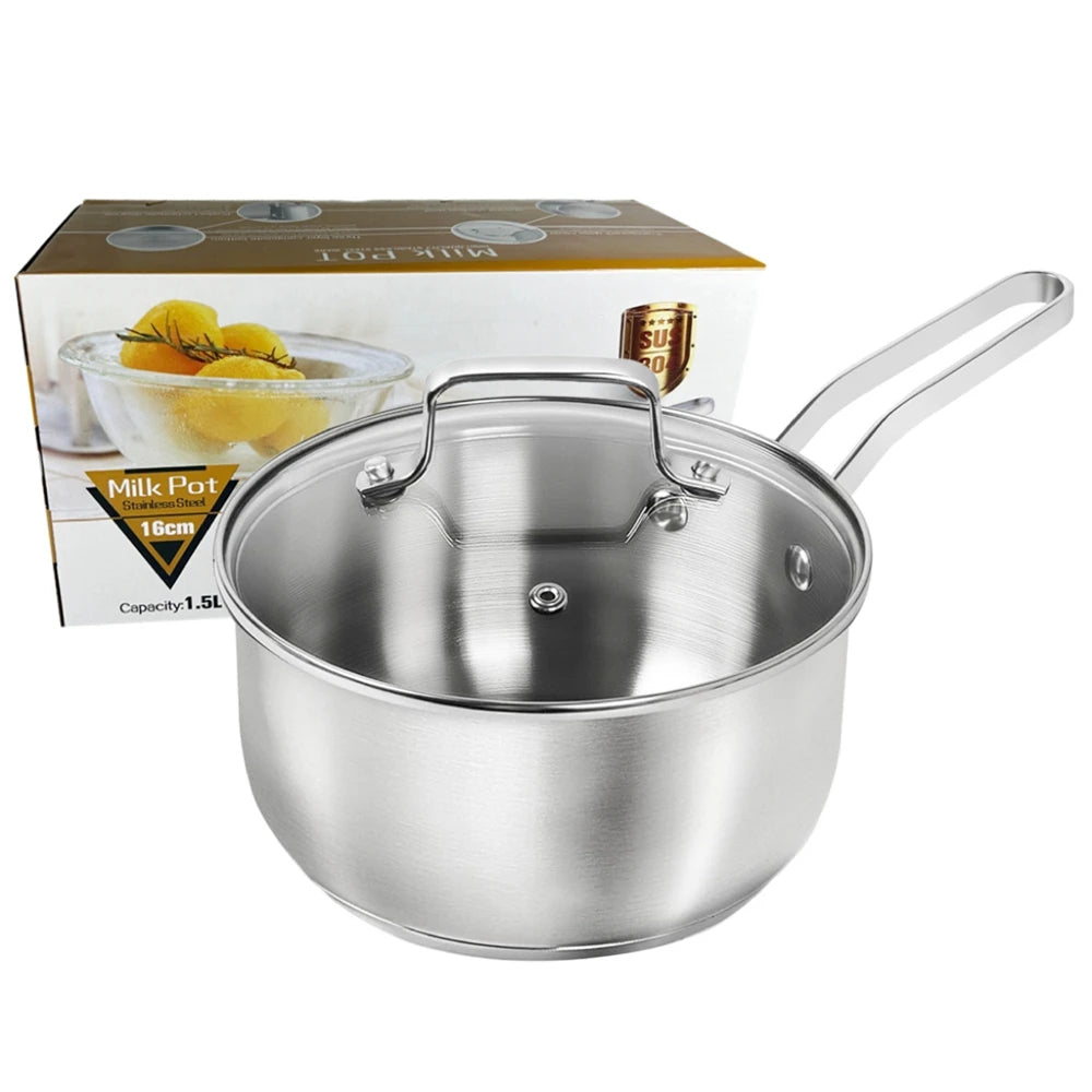 Tri-Ply Stainless Steel Saucepan with Strainer Lid