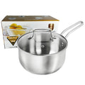 Tri-Ply Stainless Steel Saucepan with Strainer Lid