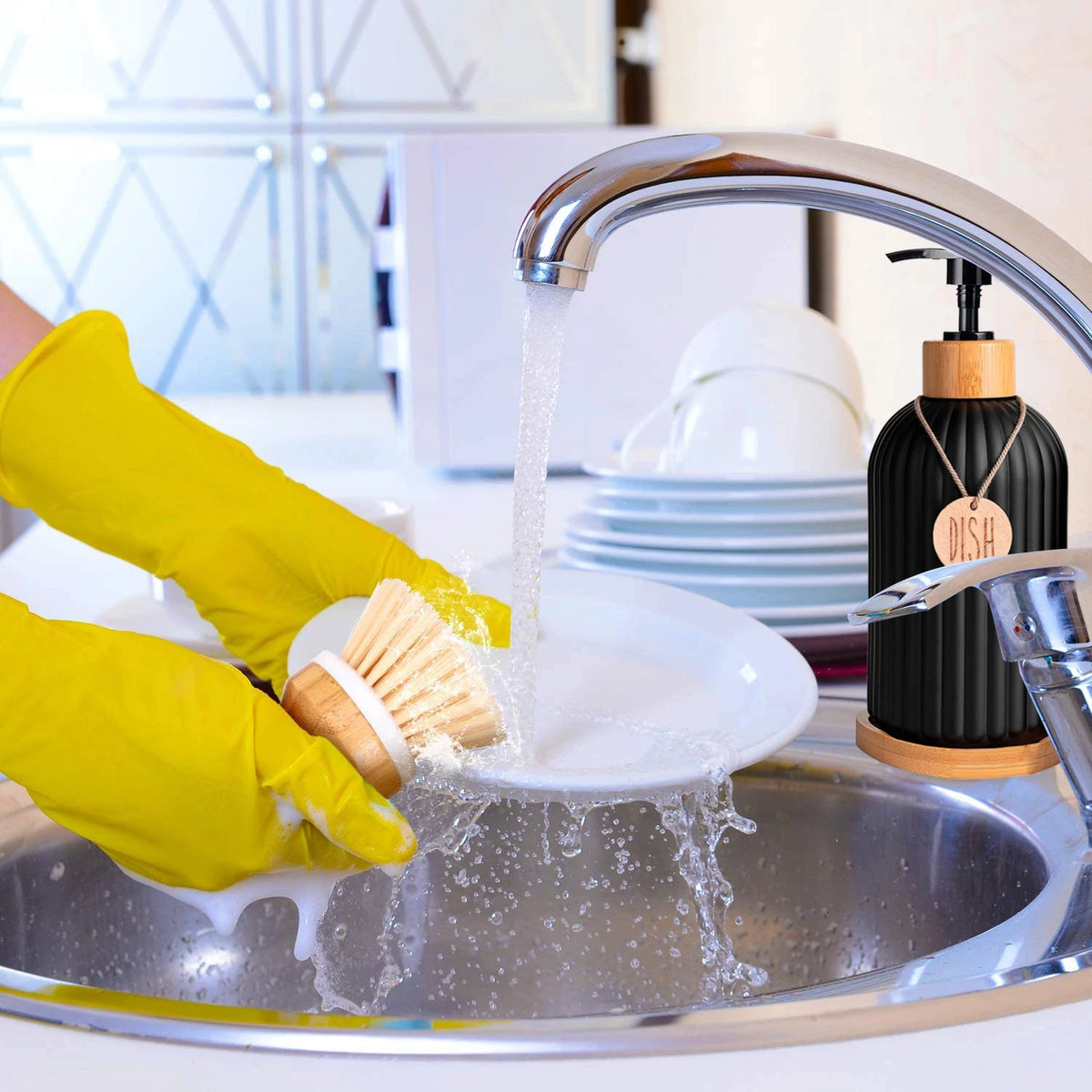 Black Soap Dispenser Set
