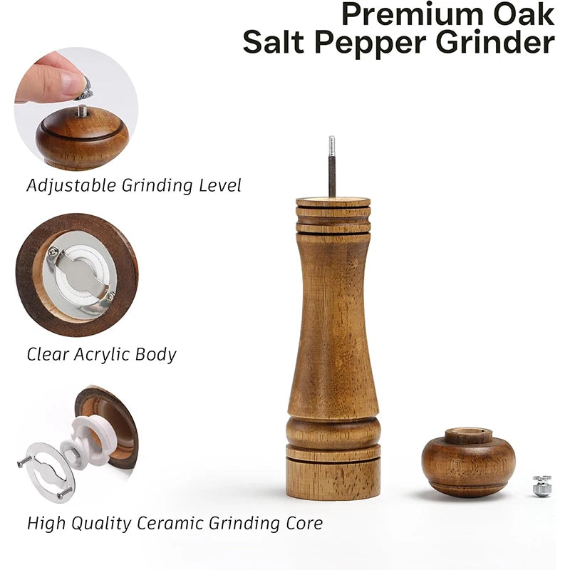Wooden Salt & Pepper Grinder Set