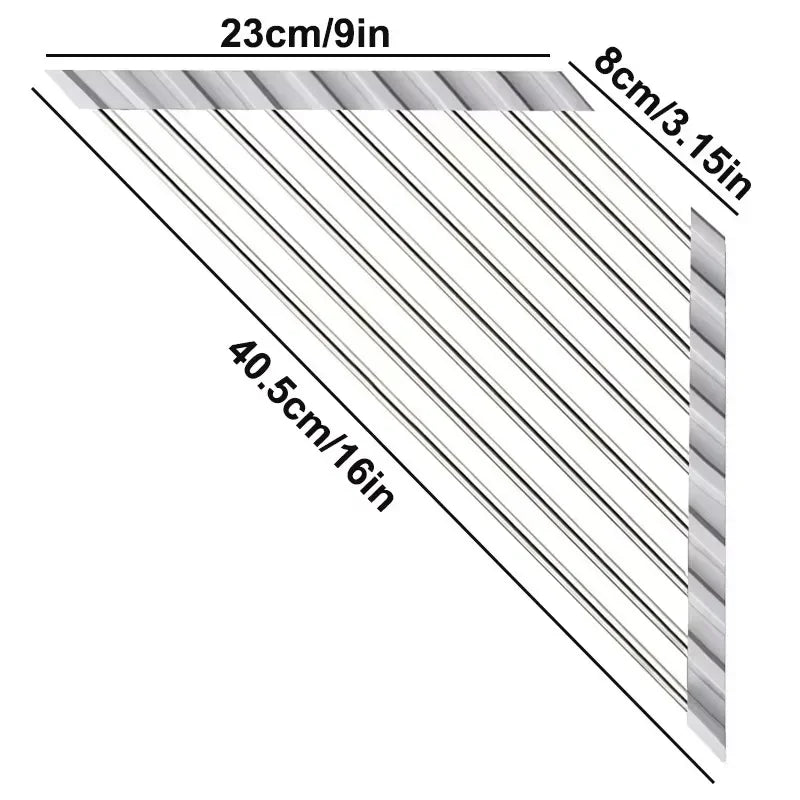 Corner Roll-Up Sink Rack