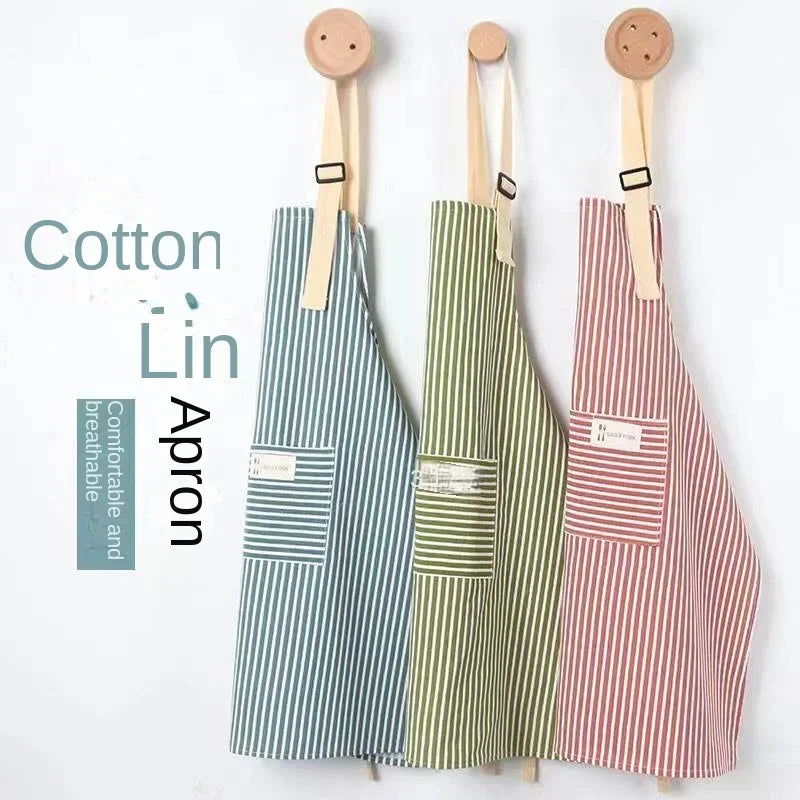 Striped Linen Apron