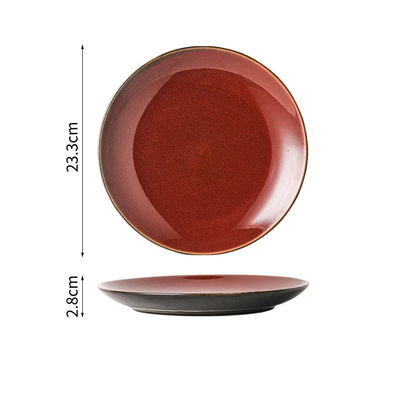 Kiln-Glazed Ceramic Dinner Plate