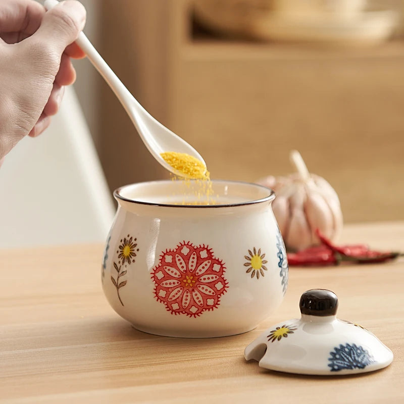 Hand-Painted Ceramic Spice Set