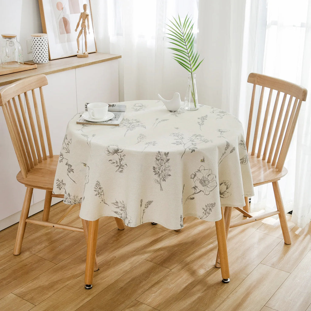 Botanical Print Round Tablecloth