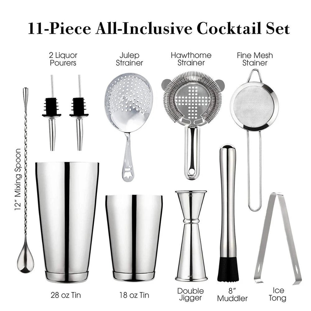 Boston Cocktail Shaker Bar Set