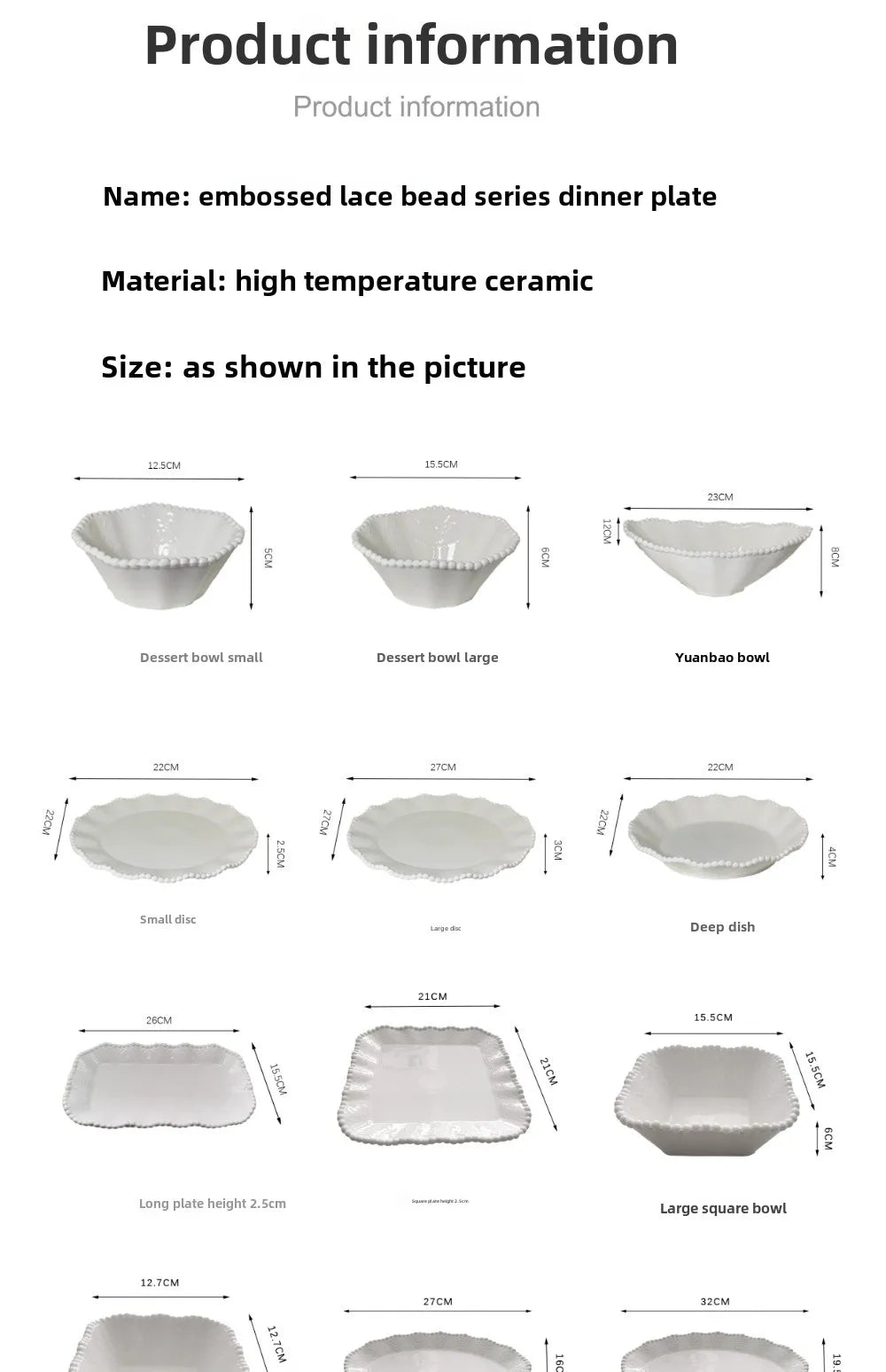 Pearl-Edge Ceramic Plates & Bowls