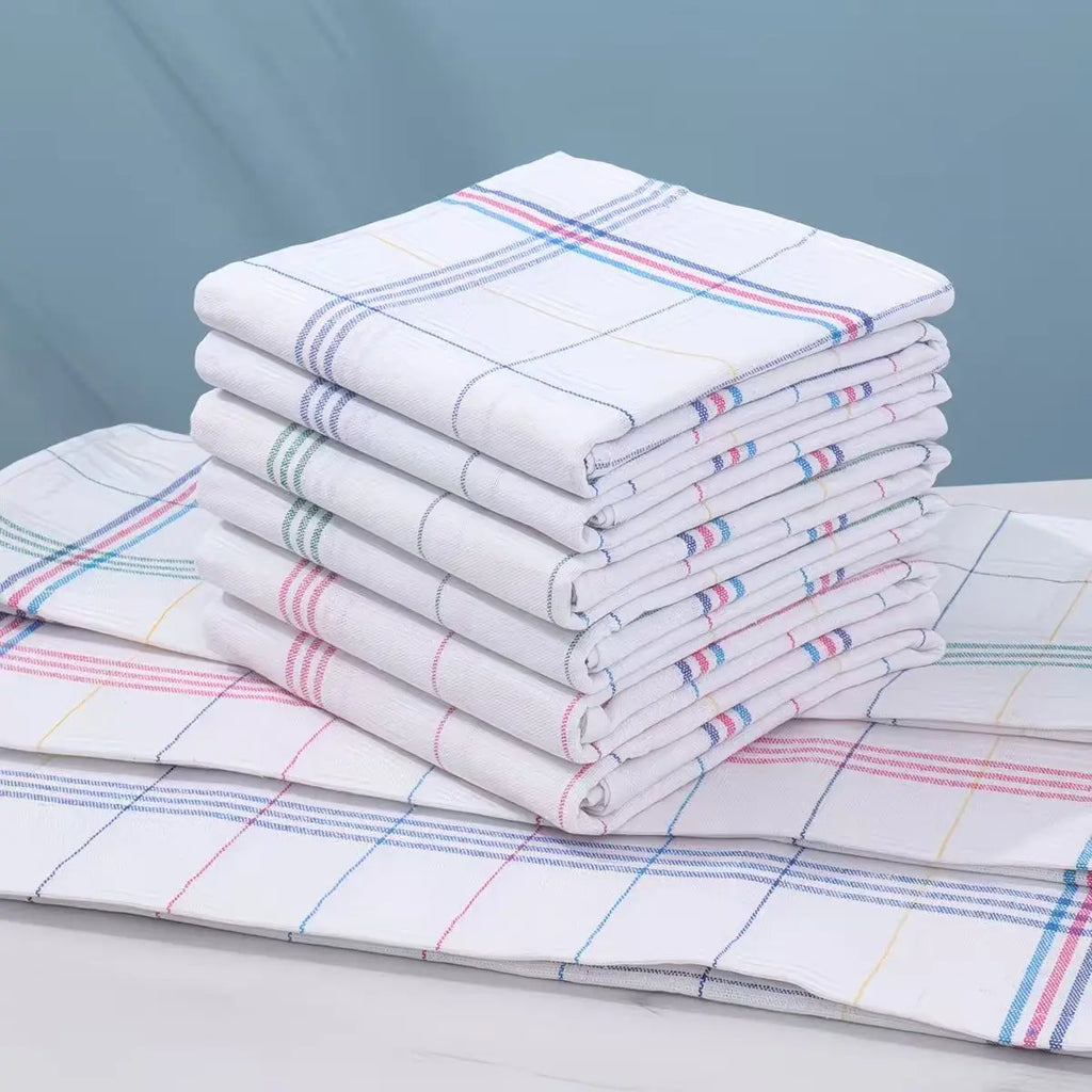 Striped Cotton Kitchen Towels, Mixed Pack