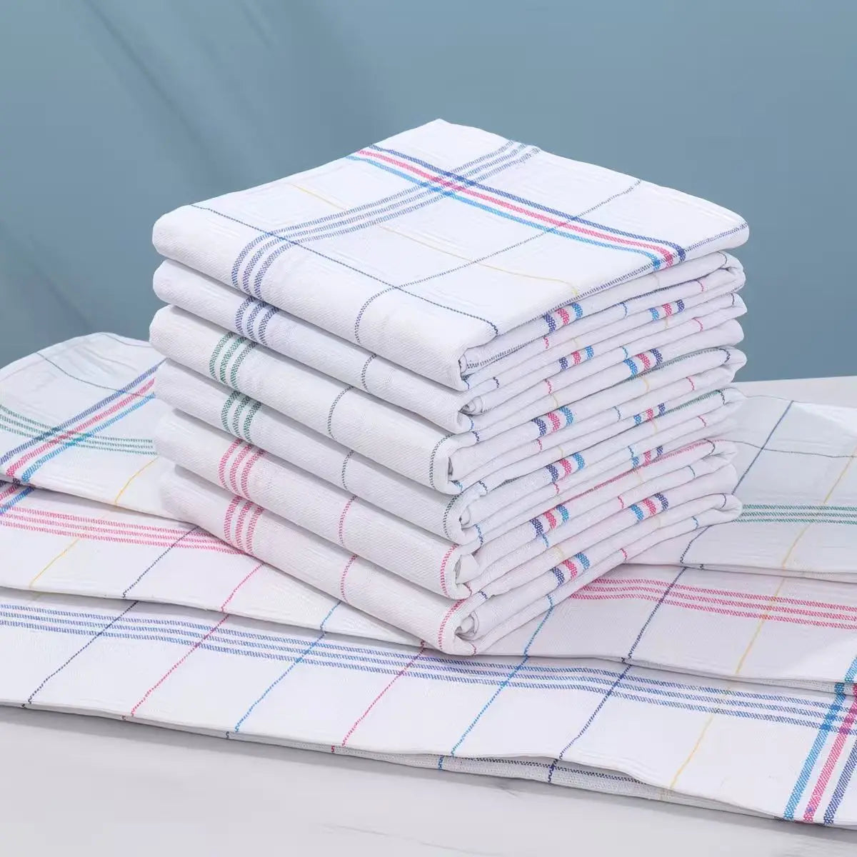 Striped Cotton Kitchen Towels, Mixed Pack