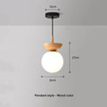 Modern Nordic Glass Ball Ceiling & Pendant Light | Wood Finish