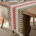 Tasselled Cotton Linen Table Runner