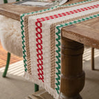 Tasselled Cotton Linen Table Runner