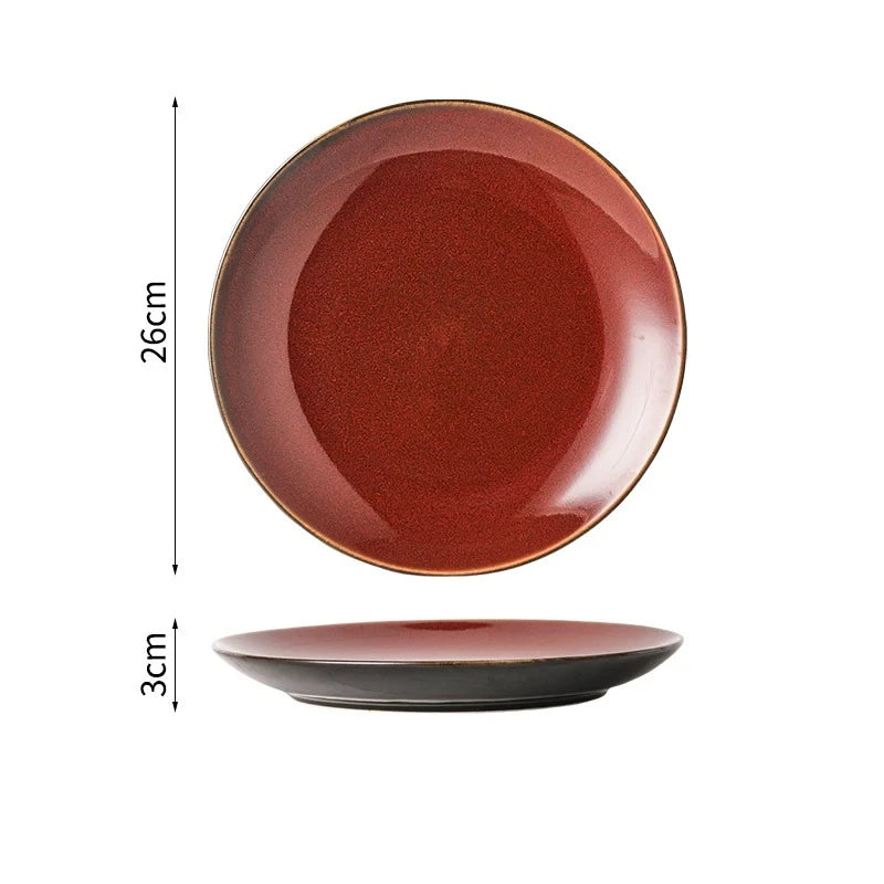 Kiln-Glazed Ceramic Dinner Plate