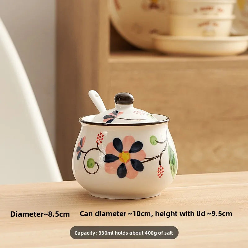 Hand-Painted Ceramic Spice Set