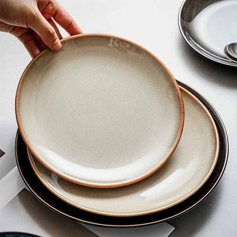 Kiln-Glazed Ceramic Dinner Plate