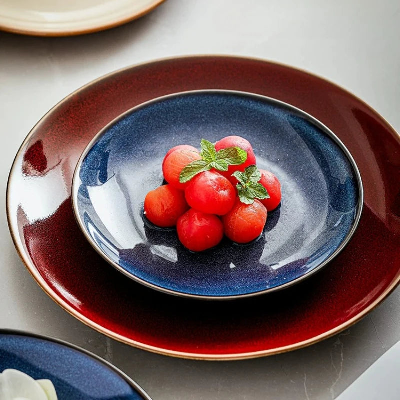 Kiln-Glazed Ceramic Dinner Plate