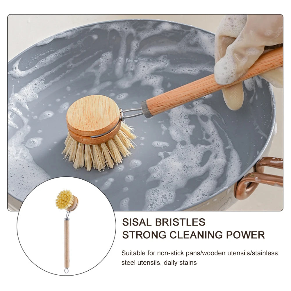 Wooden Dish Brush with Replaceable Head