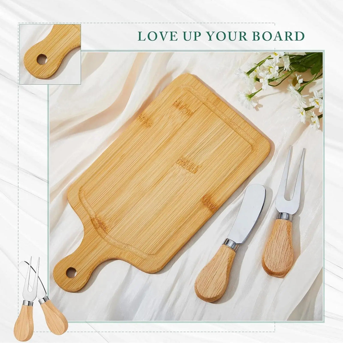 Bamboo Charcuterie Board Set