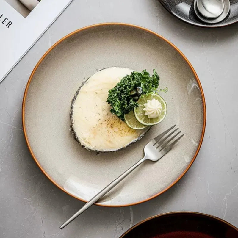 Kiln-Glazed Ceramic Dinner Plate