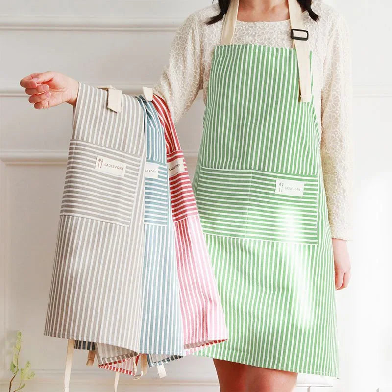 Striped Linen Apron
