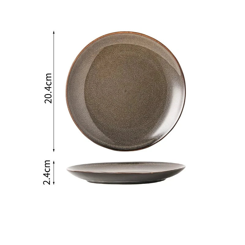 Kiln-Glazed Ceramic Dinner Plate