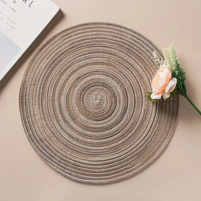 Woven Cotton-Linen Placemat & Coaster