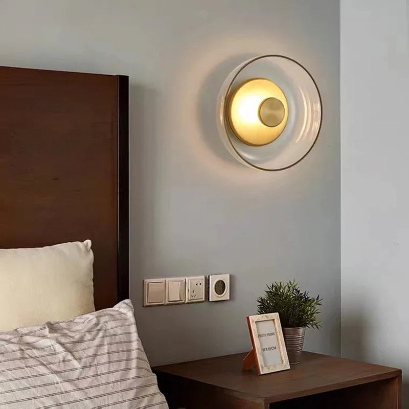 Applique murale LED en verre nordique | Luminaire mural décoratif rond moderne