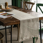 Tasselled Cotton Linen Table Runner