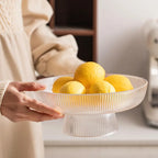 Ribbed Glass Fruit Bowl